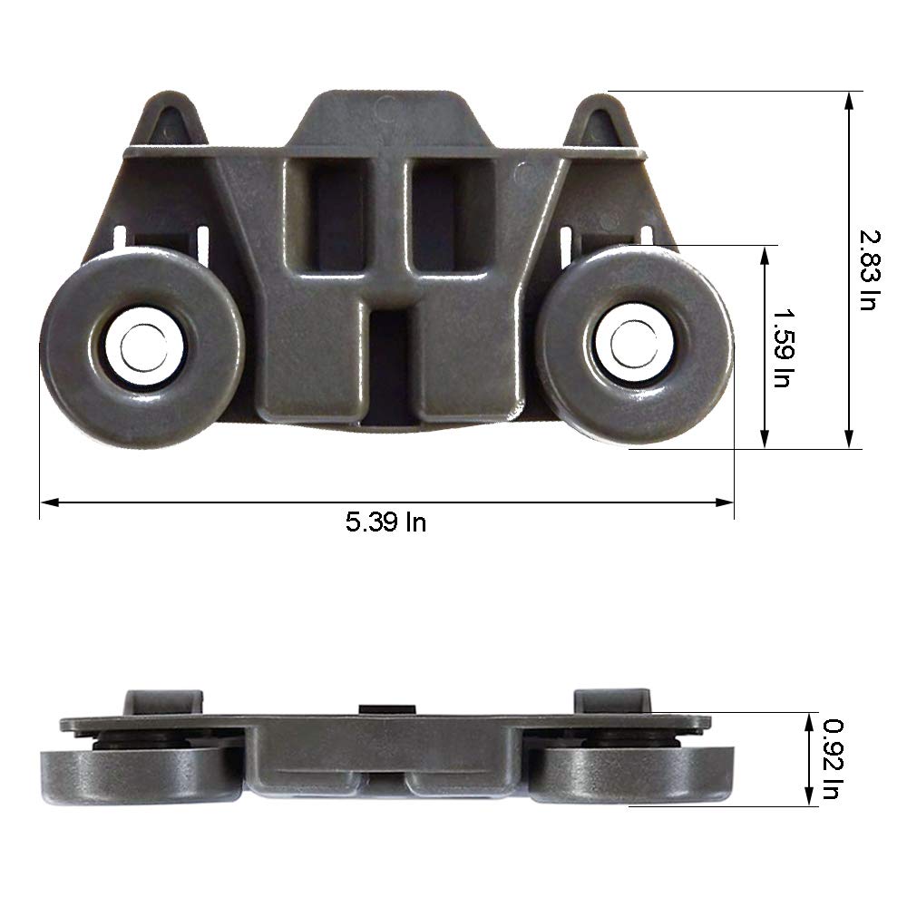 W10195416 New Upgraded Metal Axles Dishwasher Wheel Lower Rack Replacement Parts for Kitchen Aid Whirlpool Kenmore Kitchenaid W10195416V, AP5983730, PS11722152, W10195416VP (4 Pack)