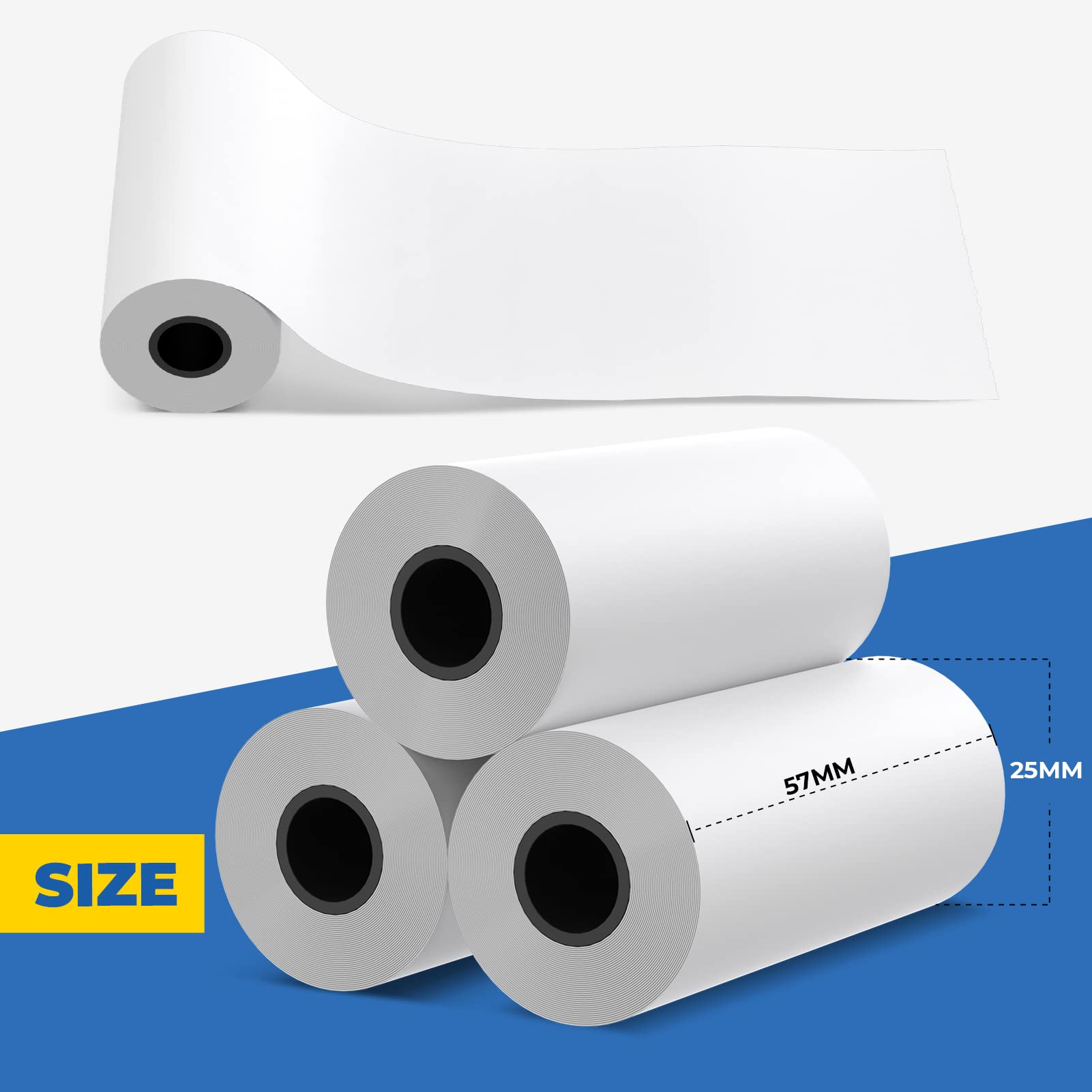 TOPDON 2 1/4" x 2.0' Thermal Paper Cash Register POS Receipt Paper (10 Rolls)