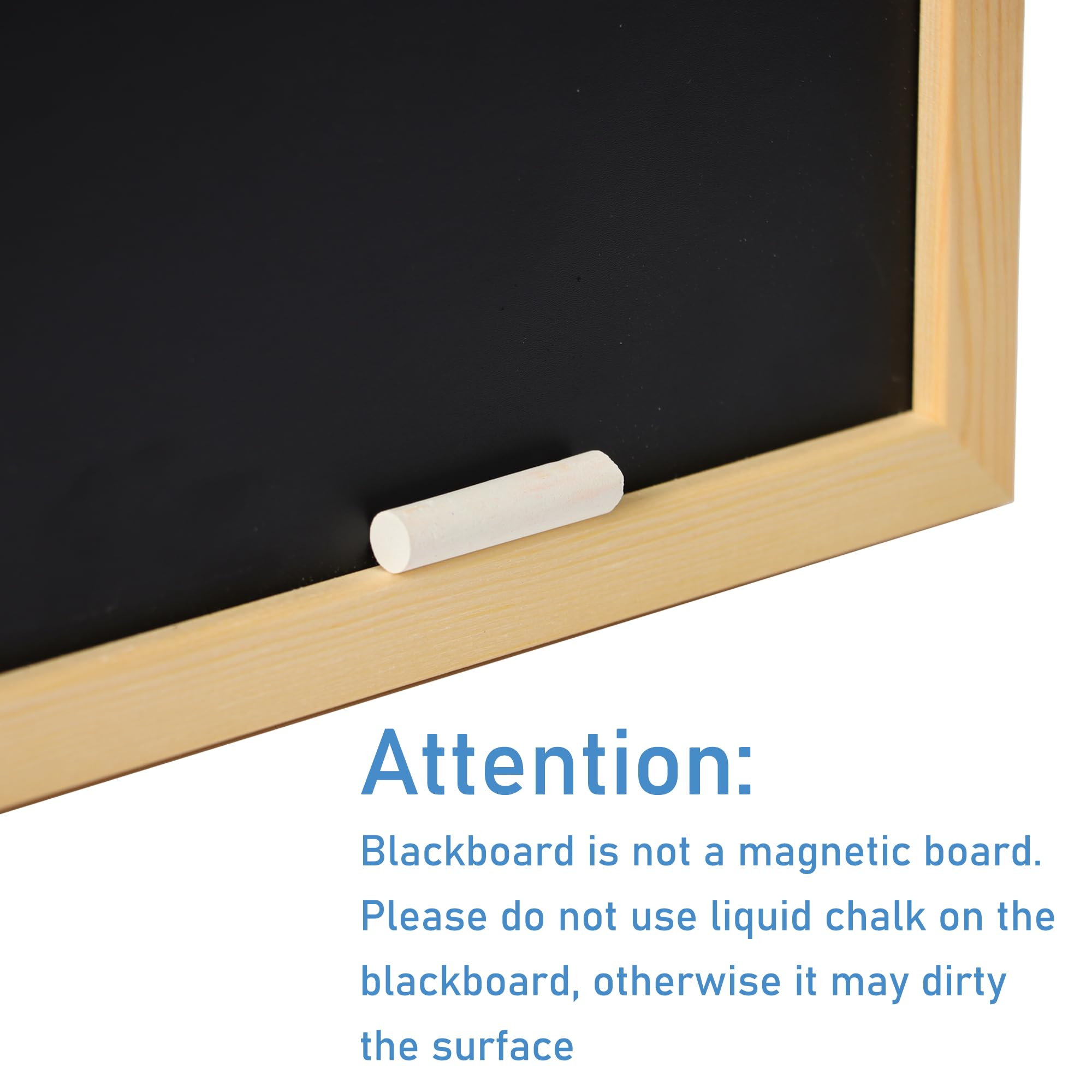 Mordchil HF Chalkboard, 16"x12" Wall Mounted Small Blackboard, Wood Frame Hanging Rustic Chalk Board for School, Office, Home, Restaurant Menu, Kitchen, Natural Wood Color