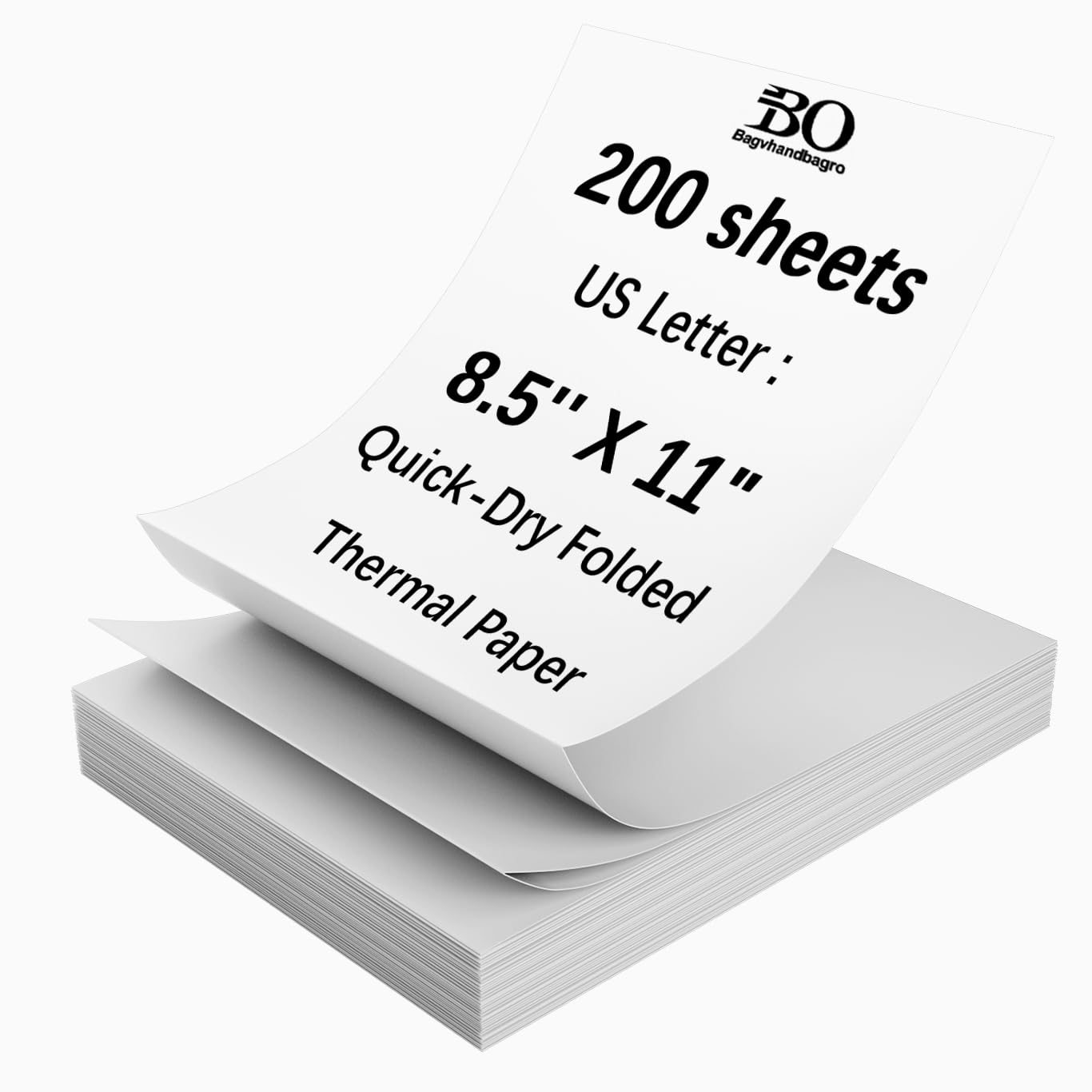 Thermal Printer Paper 8.5 x 11 Inch, 200 Sheets US Letter Size Thermal Paper, Compatible with M08F/A40 Thermal Portable Printer, Continual Feeding Folded Printing Paper (Continuous Folding)
