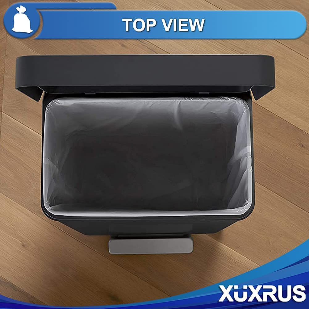 XUXRUS Small Garbage Bags 3 Gallon 200 Counts Bathroom Trash Bags Strong Clear Trash Can Bags Wastebasket Bin Liners Fit 8~10 Liter