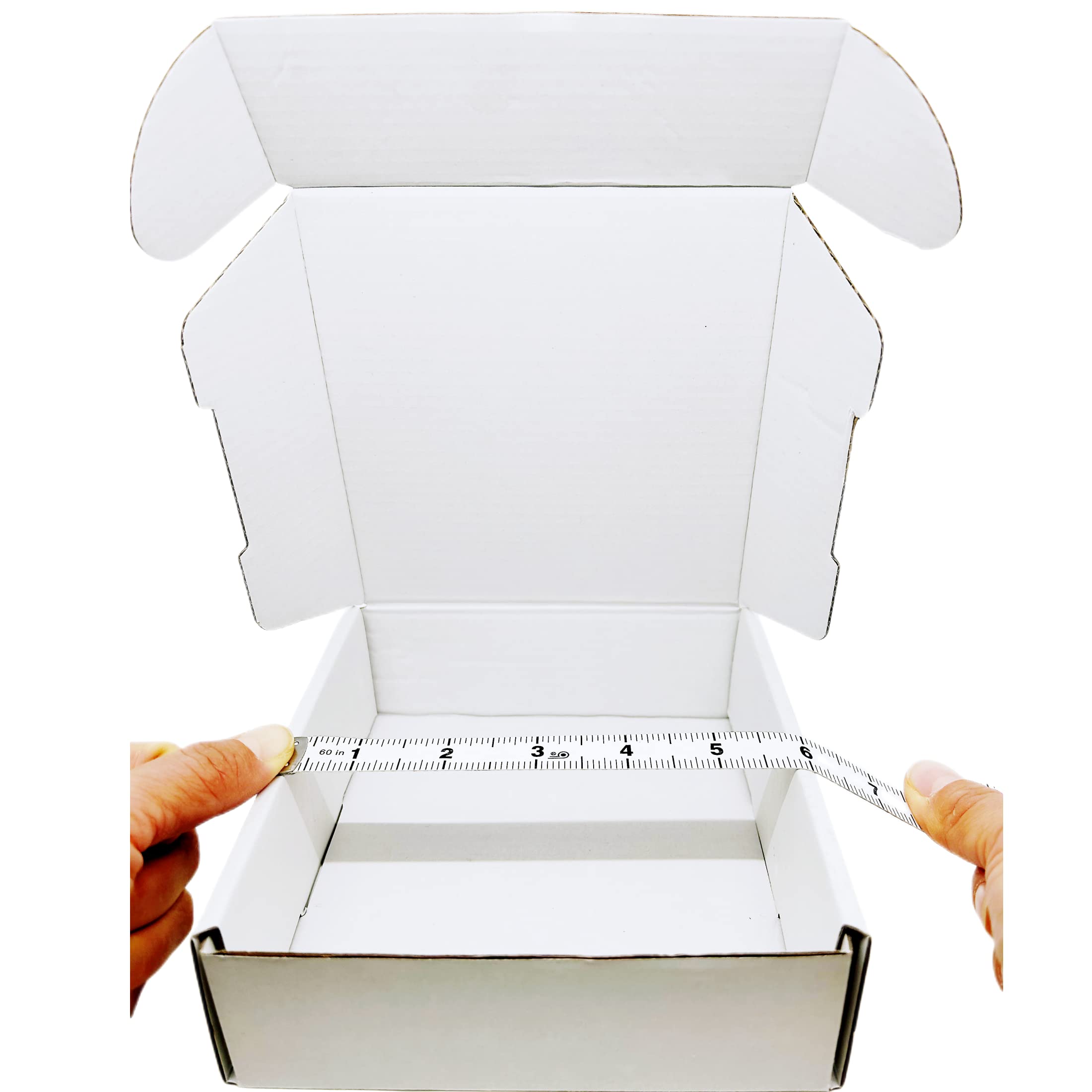 Small White Box 6 x 6 x 2 Inch Recyclable Corrugated Gift Mailers Storage Business Packaging Shipping Boxes 50 Pack