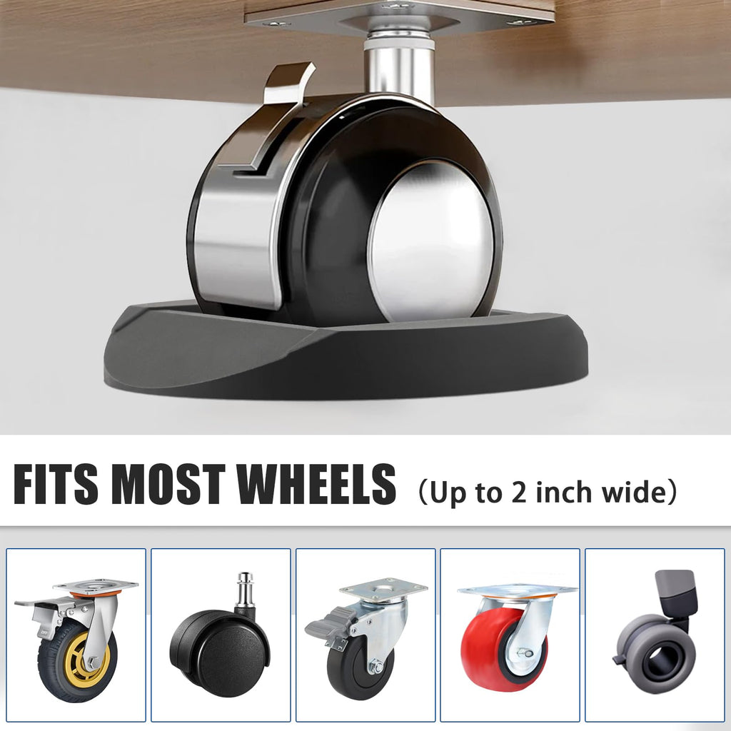 Furniture Stopper, 8 Pack 3"x3" Wheel Stoppers Bed Stoppers Furniture Caster Cups - Premium Solid Rubber Caster Cups Fits to All Floors & Wheels of Sofas, Beds, Chairs, Prevents Scratches