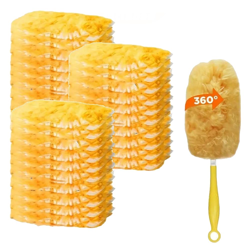 30 Counts Duster Refills Compatible for 360° Multi-Surface Feather Heavy Duty Dusting Kit for Cleaning Blinds Bookshelf Furniture Dusters Refill with Extendable Handle (30)