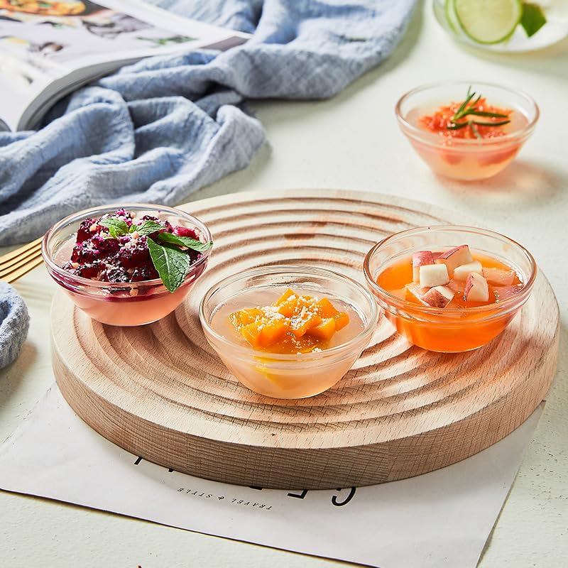 SKTMH 10Pcs Mini Glass Bowls 2.4Oz Small Prep Bowls Stackable Pinch Bowls Small Prep Dishes Ingredient Bowls for Dipping Spices Sauce