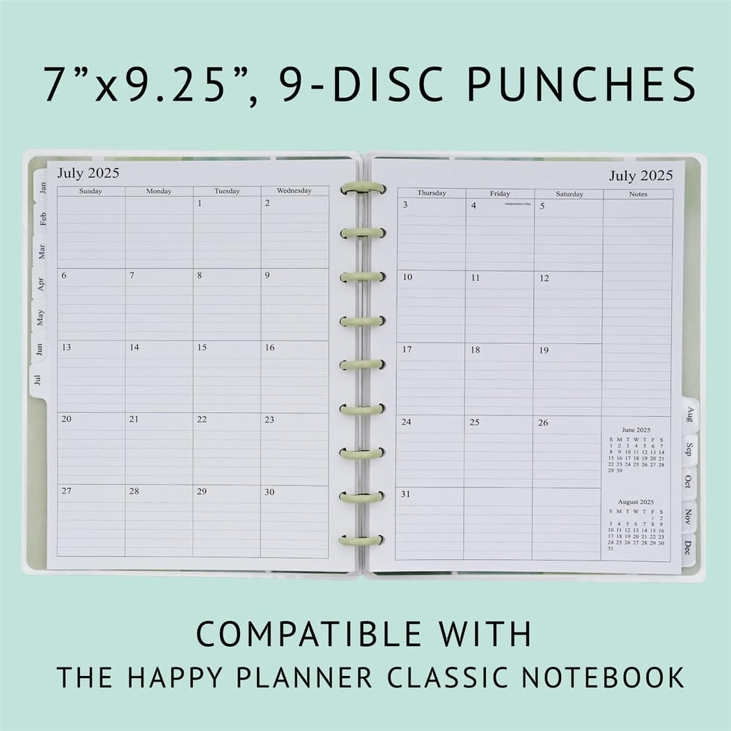 newestor 2026-2027 Planner Refills for Happy Planner Classic Size, Monthly Pages, Apri 2026 - Dec 2027, 9-Disc Punched, 7" x 9-1/4"