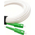 Elfcam® - 10m/32.81ft Fiber Optic Cable SCA to SCA Simplex Singlemode 9/125μm LSZH, Compatible with FTTH Cables, Rogers, Bell and Telus, White Color, 10 Meters