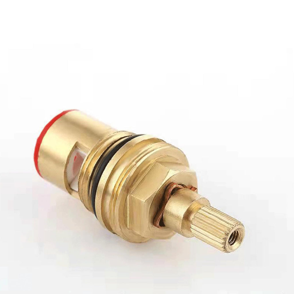 ECOMAID 2Pcs Hot and Cold Ceramic Disc Stem Quarter Turn 1/2, 53mm x 12mm Spline Length 20 Teeth Kitchen Ceramic Tap Cartridge for Bathroom Kitchen Tap