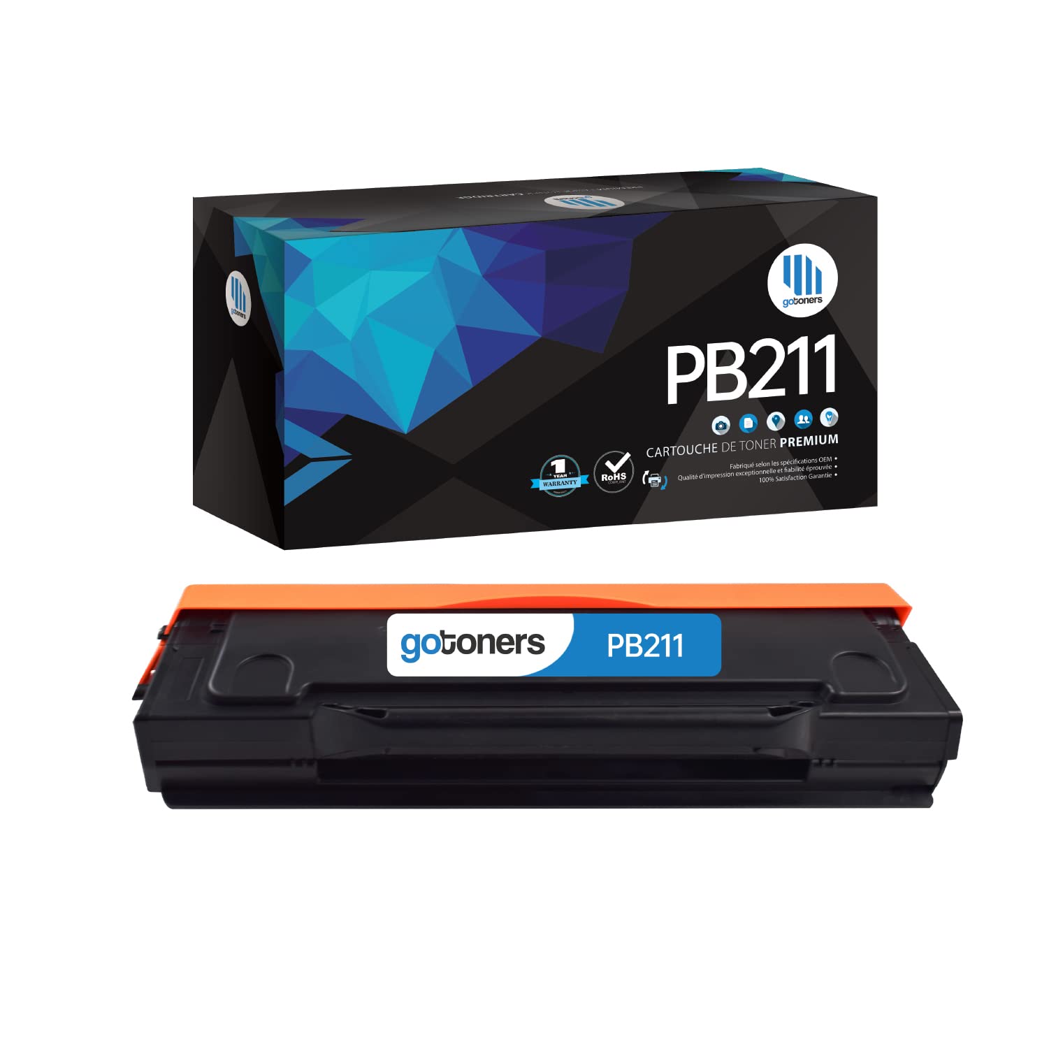 Gotoners PB-211 PB211 Compatible Toner Cartridge for Pantum P2500W M6550NW 2500W 2500 P2500 Wireless Laser Printer Black