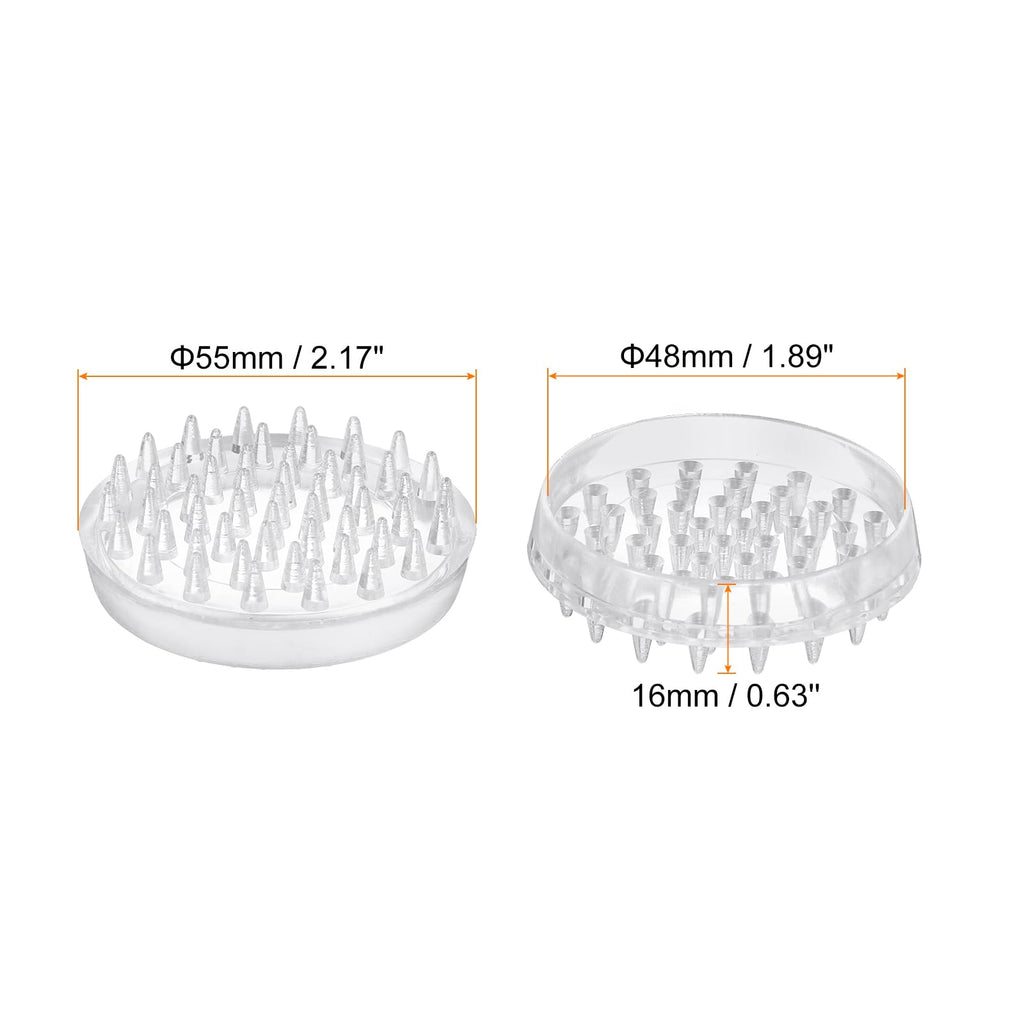 uxcell 16 Pcs Carpet Protectors Spiked Caster Cups 1.89" Round Spiked Furniture Cup Furniture Carpet Protectors for Furniture Legs Table Chair Sofa