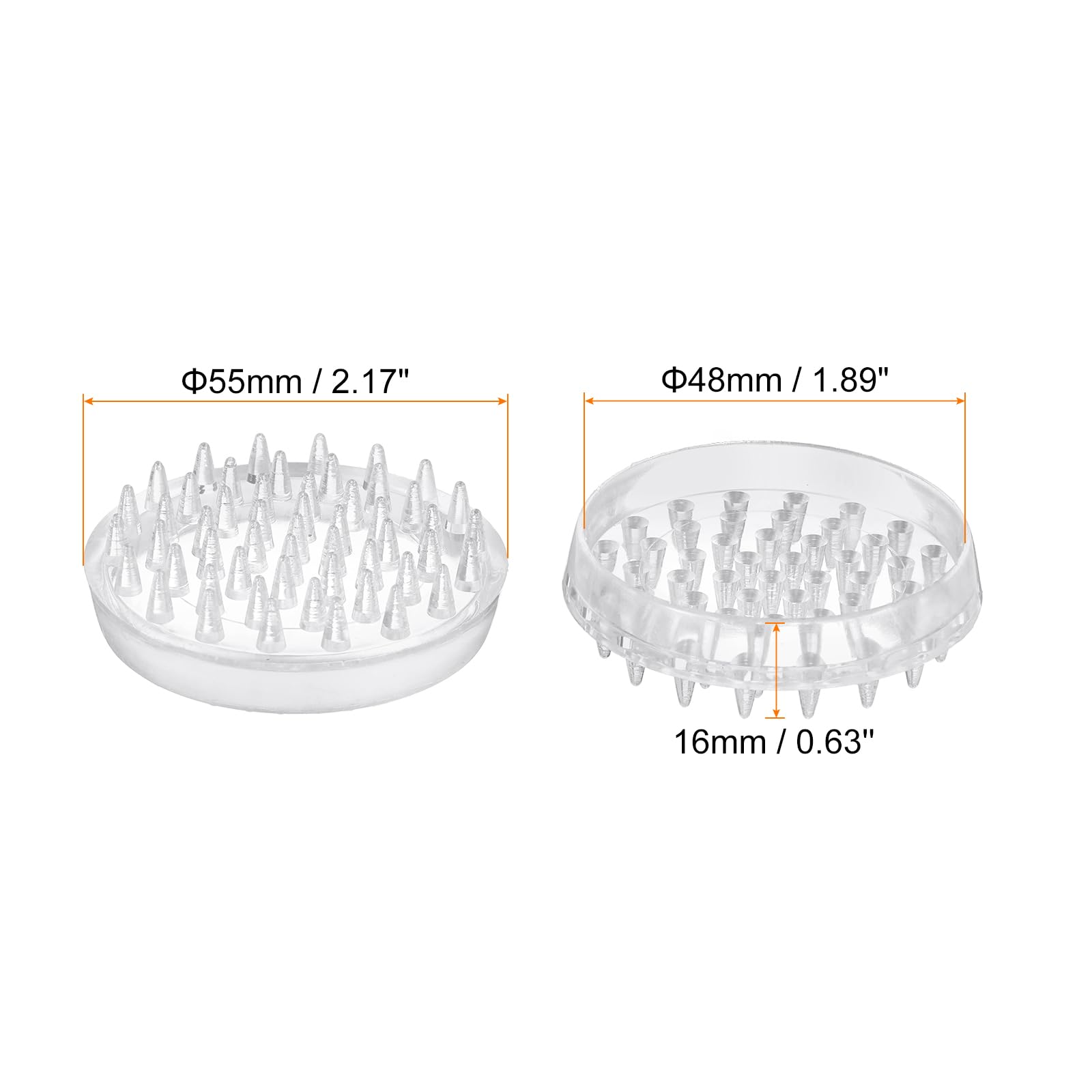 uxcell 16 Pcs Carpet Protectors Spiked Caster Cups 1.89" Round Spiked Furniture Cup Furniture Carpet Protectors for Furniture Legs Table Chair Sofa