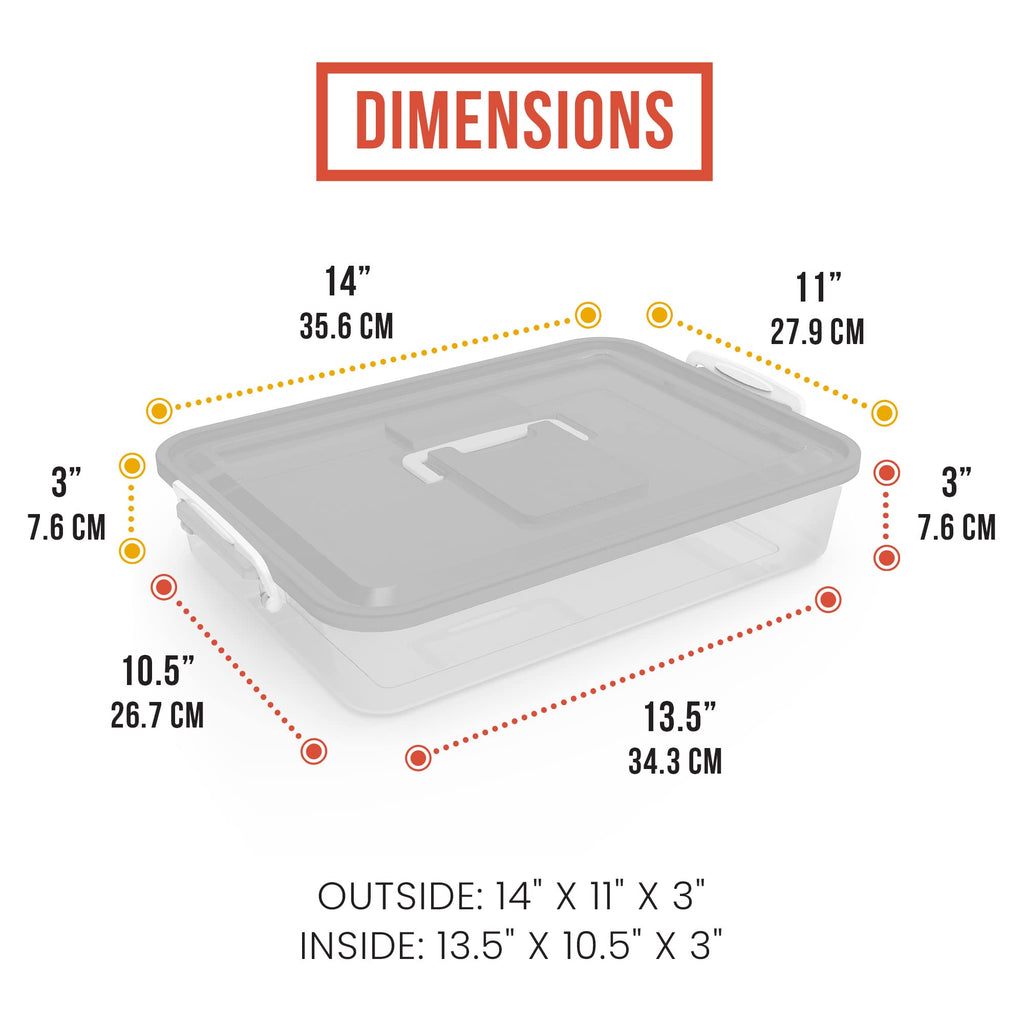 Chef Pomodoro Pizza Dough Proofing Box, Pizza Dough Container, Household Pizza Dough Tray With Convenient Carry Handle (Grey)