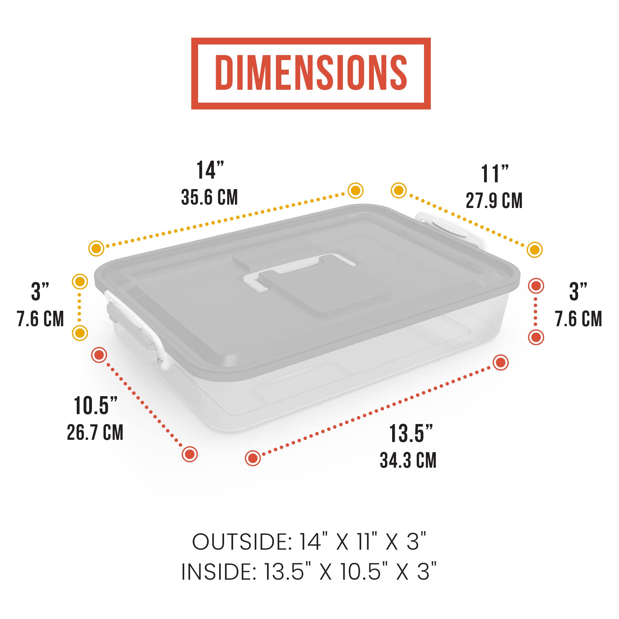 Chef Pomodoro Pizza Dough Proofing Box, Pizza Dough Container, Household Pizza Dough Tray With Convenient Carry Handle (Grey)
