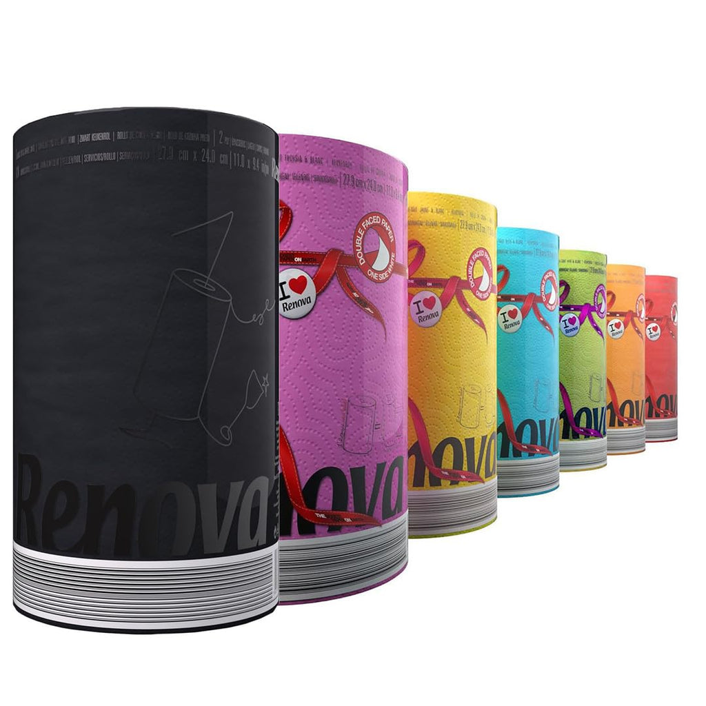 Renova Single Roll Kitchen Paper Towels, Black