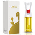 FLAIROSOL OLIVIA. The Original, Oil Sprayer for Cooking, 130ml Olive Oil Mister Spray Bottle, Continuous Spray Bottle for Kitchen, Cooking, Baking, Salad, BBQ (Glass Bottle, White Print)