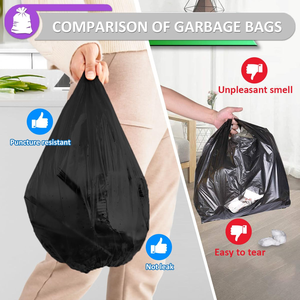 160 Counts Small Garbage Bags 3 Gallon Bathroom Garbage Bags Strong Thicken Strong Compost Bags Anti-Drip Unscented Kitchen Trash Bag for Bedroom,Toilet, Living Room, Office, Fit 10-15l Bin, Black