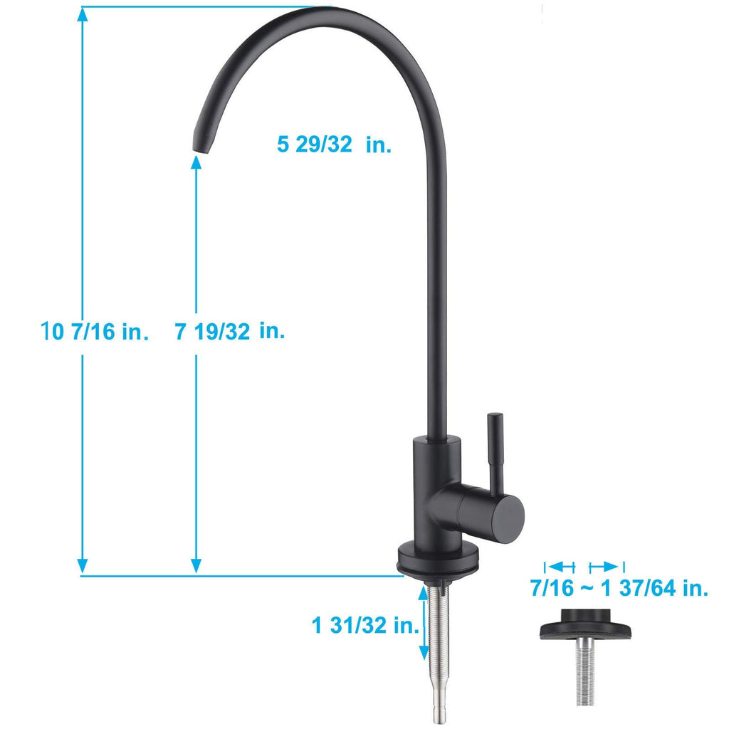 Apaix Drinking Water Faucet Brushed Stainless Steel, Kitchen Water Purifier Faucet Brushed Nickel for Non-Air Gap Reverse Osmosis Water Filtration System