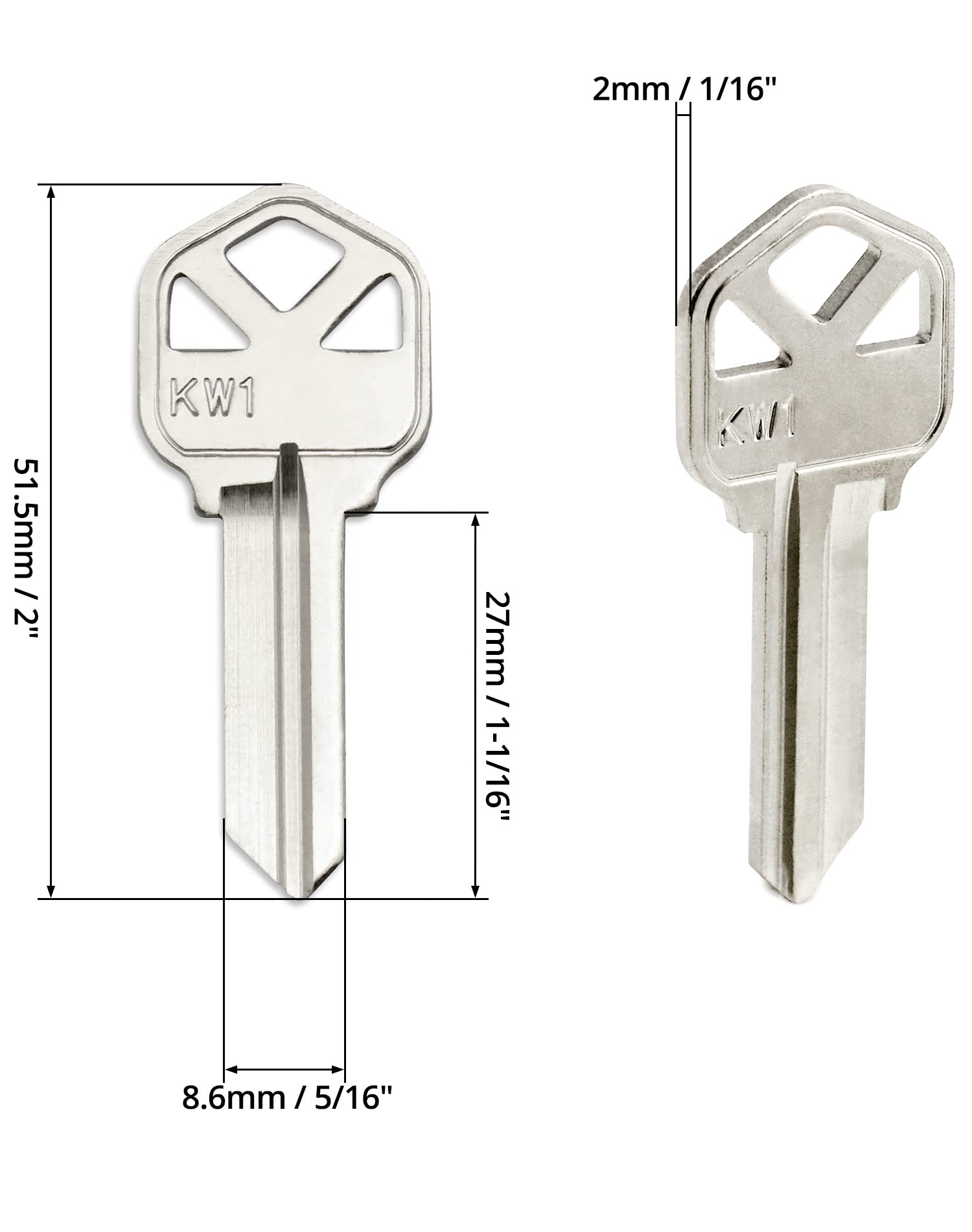 QWORK Blank Key Blanks, Pack of 50 Copper Structures Key for (KW1) Kwikset