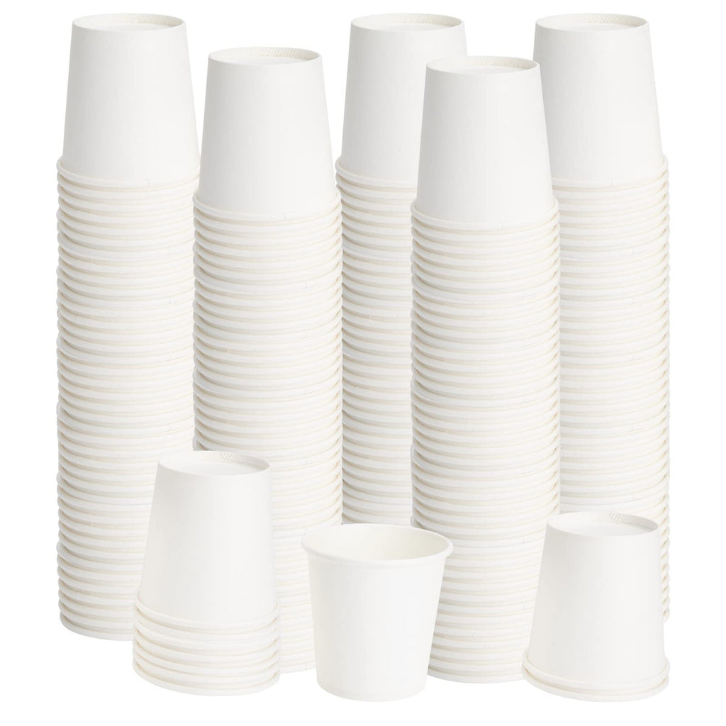 [300 Pack] Dbfengbilian Disposable Coffee Cups, Mini Bathroom Mouthwash Cups, Espresso, White Hot Small Coffee Paper Cups (4oz)