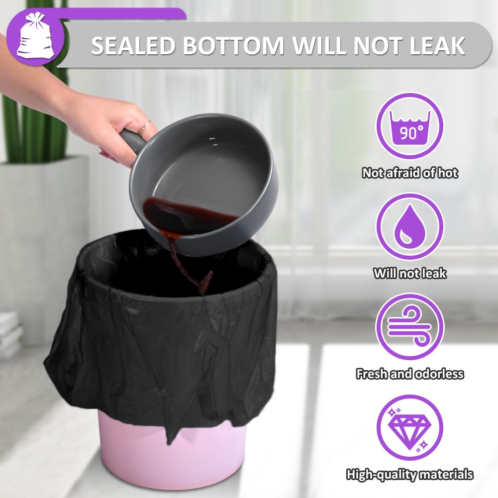 160 Counts Small Garbage Bags 3 Gallon Bathroom Garbage Bags Strong Thicken Strong Compost Bags Anti-Drip Unscented Kitchen Trash Bag for Bedroom,Toilet, Living Room, Office, Fit 10-15l Bin, Black