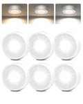 EZVALO LED Puck Lights, Rechargeable Sitck On Tap Lights, Wireless Closet Light, 3 Color Temps, Under Cabinet Lights, 2.5in Mini Touch Light, Ideal for Kitchen,Closet,Pantry,Shelves,Camper(6 Pack)