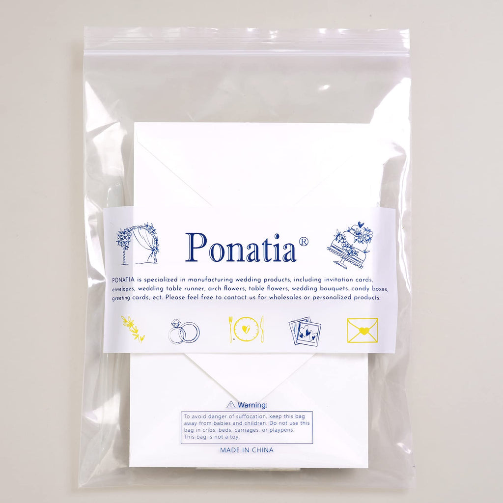 PONATIA 50 Pack A1 Envelopes, 3.62 x 5.2'' Ivory Envelopes Perfect for Weddings Cards, RSVP Cards, Response Cards, Baby Showers, Thank You Notes, Photos and any 3.5x5" inserts