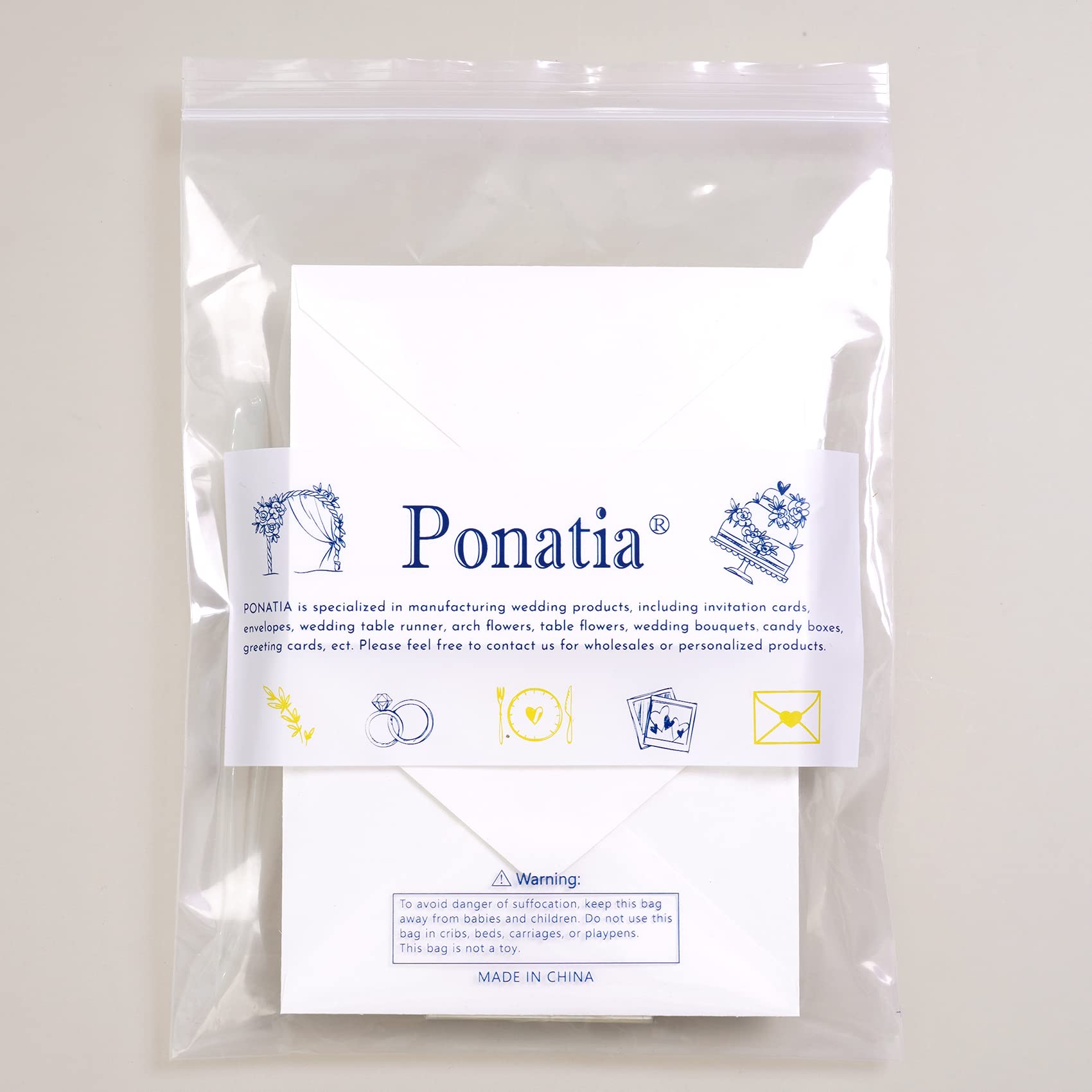PONATIA 50 Pack A1 Envelopes, 3.62 x 5.2'' Ivory Envelopes Perfect for Weddings Cards, RSVP Cards, Response Cards, Baby Showers, Thank You Notes, Photos and any 3.5x5" inserts