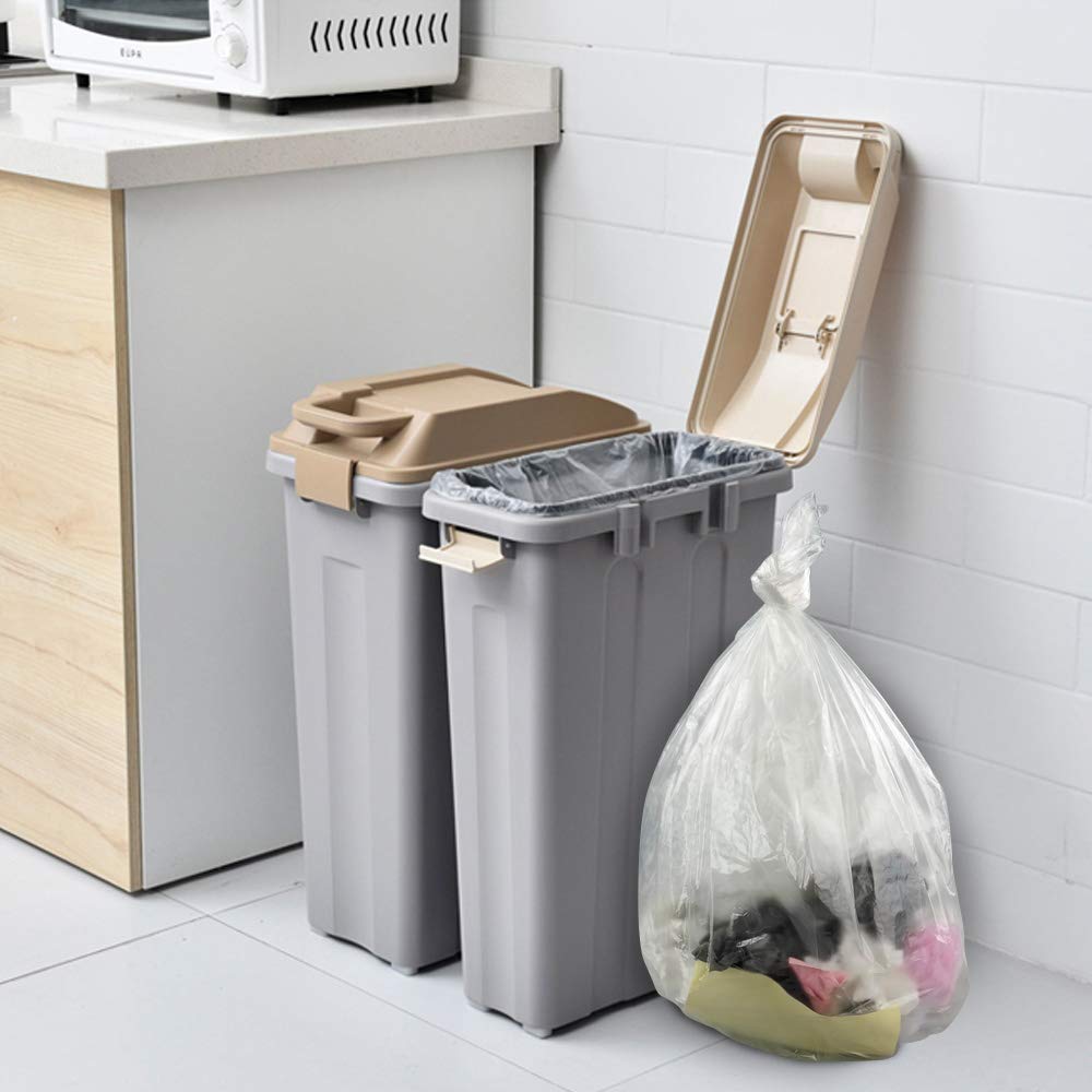 Lesbin 18 Gallon Clear Large Trash Bag, Kitchen Trash Compactor Bags, 90 Counts