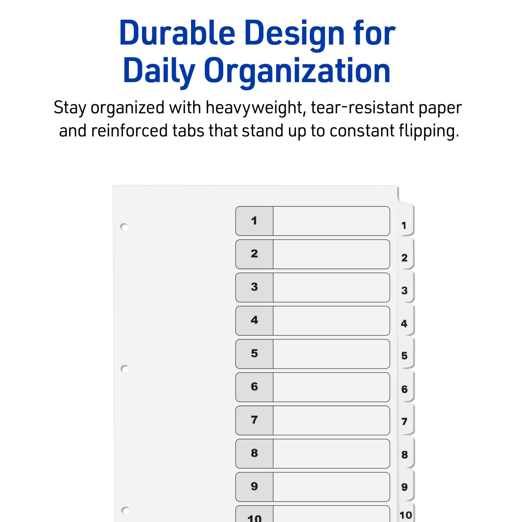 Ready Index Customizable Table of Contents Divider