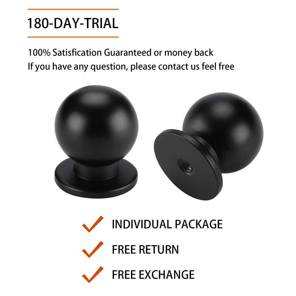 goldenwarm 10 Pack Cabinet Knobs Black Knobs for Cabinet Black Cabinet Knob Dresser/Drawer/Kitchen Cabinet Cupboard Hardware Diameter: 1Inch(25mm)