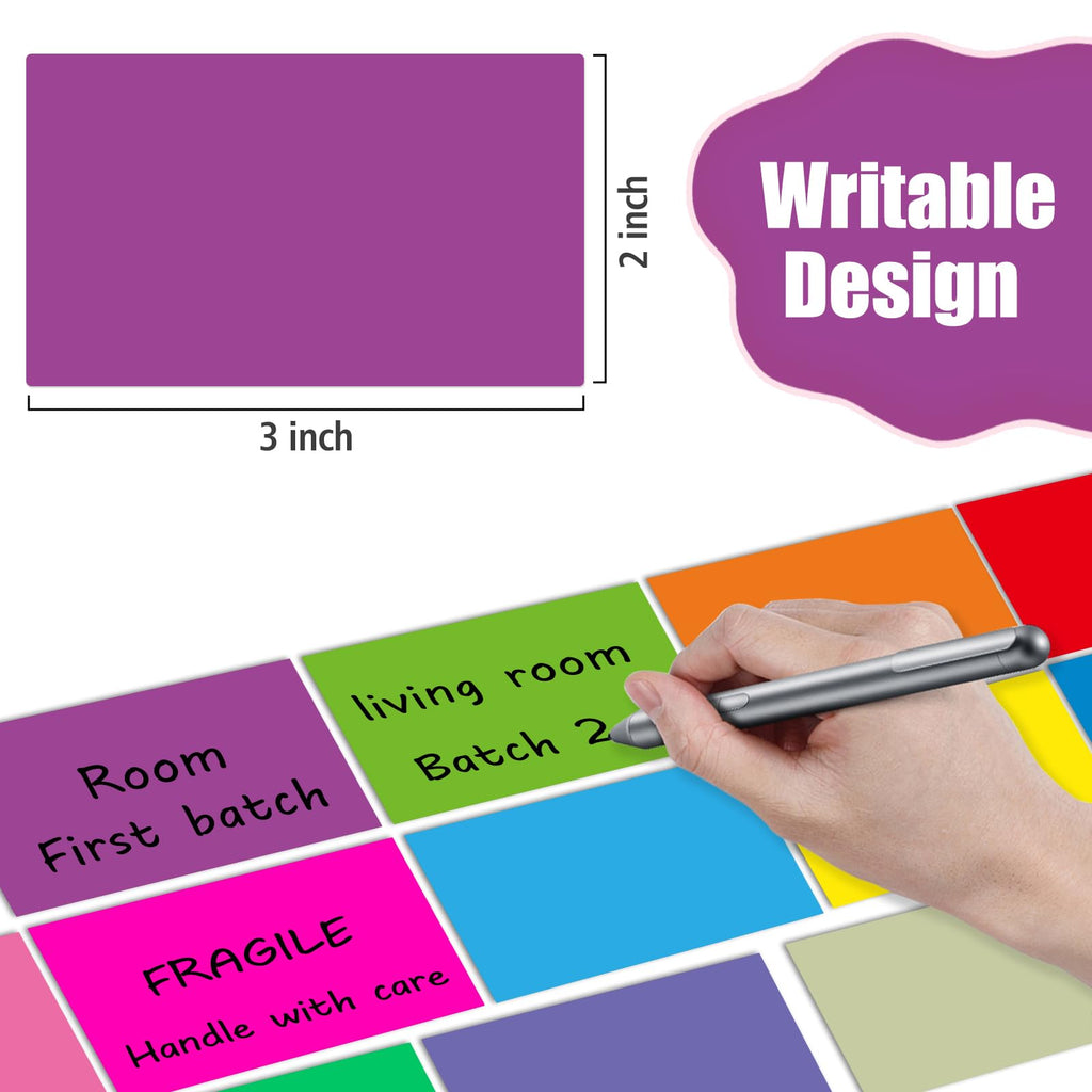 720 Pcs Colored Label Stickers,Moving Labels, Name Stickers, 12 Colors, 3" x 2"