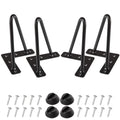 MSOBAIW 6 Inch Hairpin Legs, Heavy Duty Metal Table Legs for Cabinet, Wardrobe, TV Cabinets, Drawers, Nightstand, 3/8" Dia Satin Black Two-Rod Iron Wire for DIY Furniture