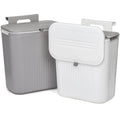 Frcctre 2 Pack Compost Bin for Kitchen, 2.4 Gallon/9L Hanging Trash Can with Lid Garbage Can for Countertop or Under Sink, Wall Mounted Counter Waste Bin for Kitchen Bathroom Bedroom Office