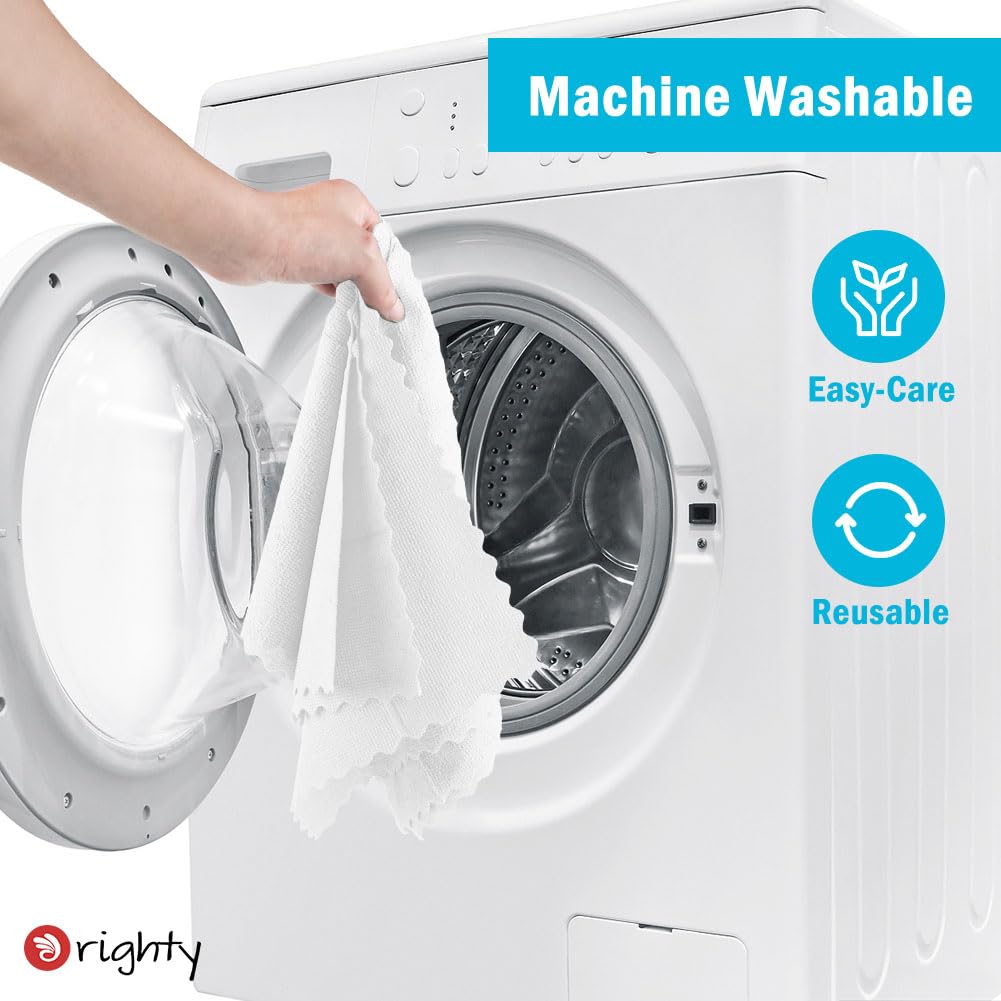 Orighty Cleaning Cloths, Shop Towels 150 Pack, Shop Rags Reusable, Microfiber Cleaning Rags Bulk for Cars, Multi-Purpose Lint Free Towels for Automotive, Mechanic, Kitchen, 29.2 x 29.2cm, White