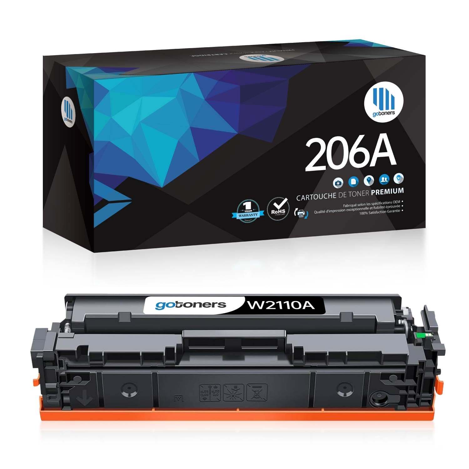 (with chip) 206A Toner Black Replacement for HP 206A 206X W2110A Cartridge Work with Color LaserJet Pro MFP M283fdw M283cdw M283 M255dw Printer