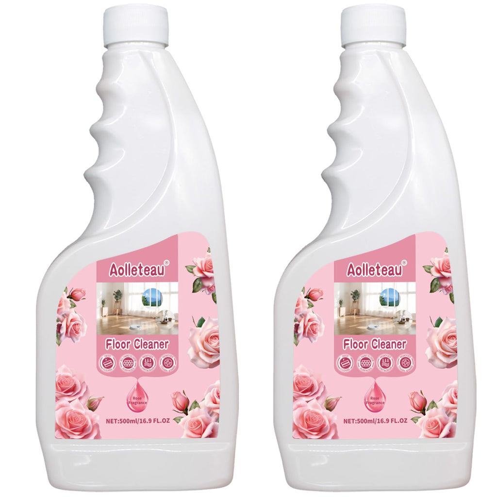 Robot Mop Cleaning Solution Concentrate Compatible with Robot Vaccum, Wet Dry Vacuums, for Roborock, Tineco, Dreame, Narwal, Shark, Bissell Mops, 1L, Dilution Ratio 1:200, Rose Scent