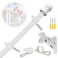 NQ Outdoor Flag Pole with Holder for Outside House,5FT Stainless Steel Wall Mounted Flag Pole Kit with Bracket,Flagpole for Porch Yard or Commercial (White)