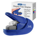 Plus Paper Clinch Compact Staple-Free Stapler, Blue