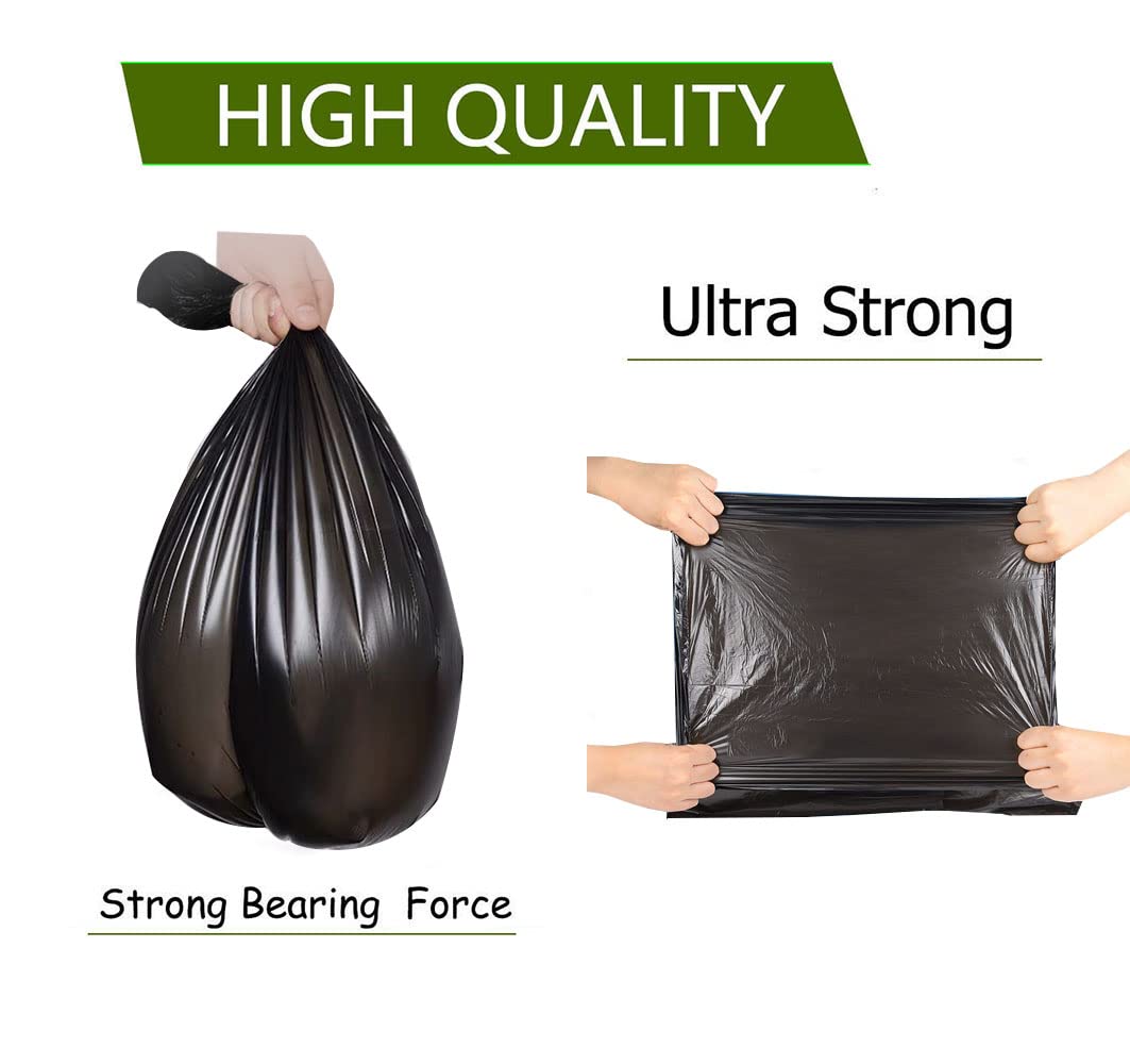 Feisco 2 Gallon Strong Black Trash bag Garbage Bag Bin Liner,150 Counts for Home,Office,Car