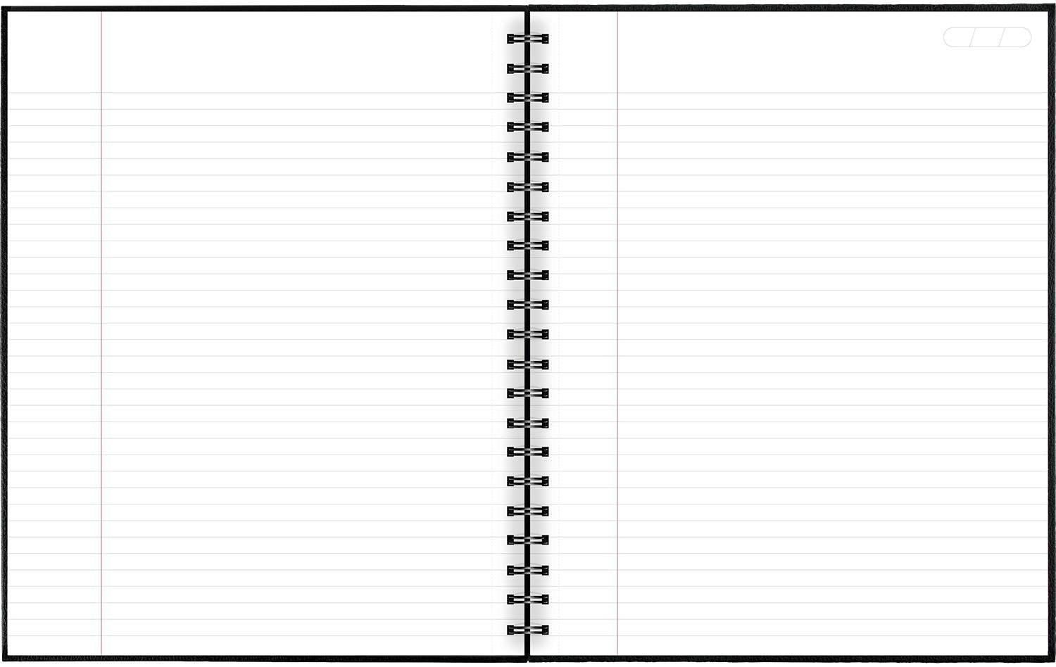 Cambridge Notebook, 8.5" x 11", Hardbound Stamped Linen Cover, Twin Wire Binding, Perforated Sheets, 192 Pages/96 Sheets, Black Cover (06100F)