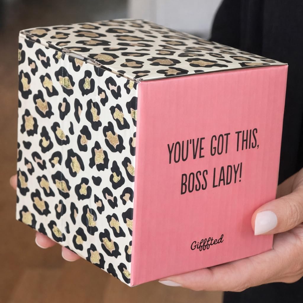 Triple Gifffted Boss Lady Gifts for a Women, Valentines Day, Her Birthday, Christmas, Mothers Day Presents, Coffee Mug Cup Gift for Sister, Mom, Boss, Girlfriend