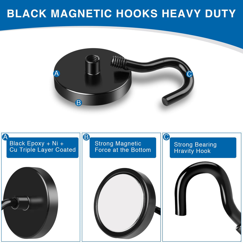 LOVIMAG Magnet Hooks for Cruise Cabin, 80lbs Cruise Door Magnets with Epoxy Coating, Cruise Must Haves for Travel, Magnets with Hooks for Refrigerator, Hanging, Locker, Kitchen-12 Pcs