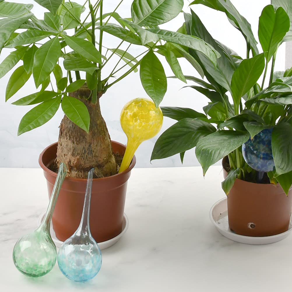 6Pcs Plant Watering Balls for Plant Watering Bulbs, Glass Self Watering Globes, 150ML Volume, Automatic Plant Watering Globe Watering Devices Perfect for Vacation Plant Indoor & Outdoor (6 x 15CM)
