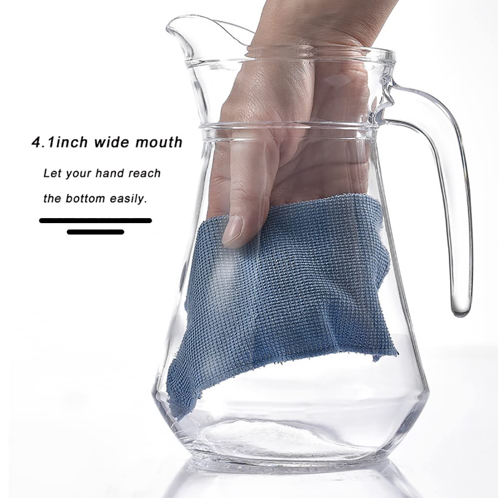 SOUJOY 2 Pack Plastic Pitcher, 2L/68 Oz Clear Iced Water Jug with Lid and Handle, Heat Resistant BPA-Free Tea Pitcher for Lemonade, Juice, Milk, Cold or Hot Beverage