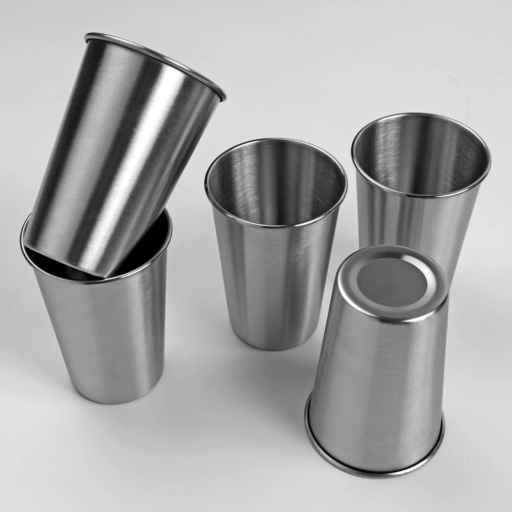 CAMBUY Stainless Steel Cups 18 oz Unbreakable and Reusable Drinking Cups Eco-Friendly Healthy Tumbler Set for Milk Juice and Water Dishwasher Safe (5 Pcs)