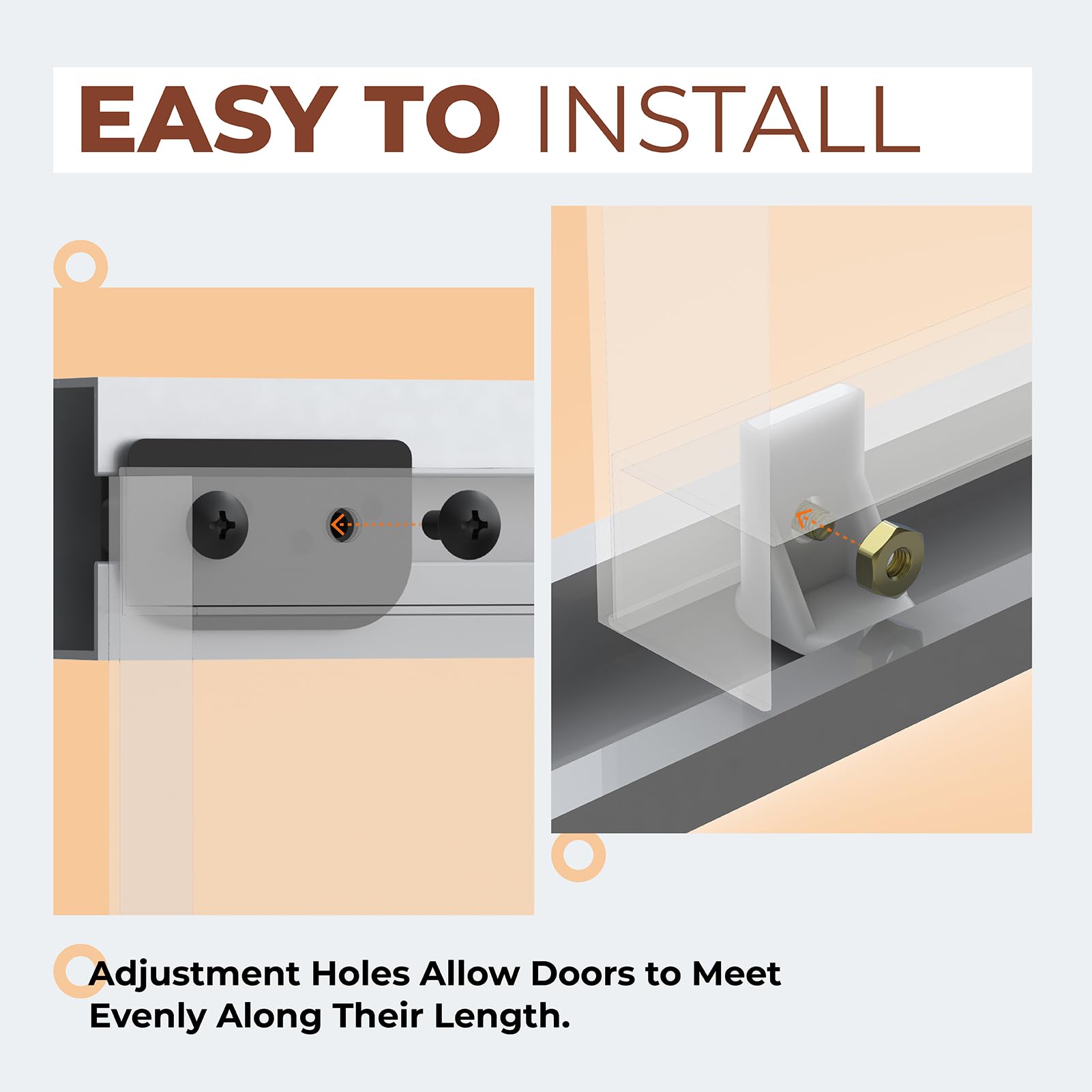 Xinafan DK100-A Door TuneUp Kit Compatible with Arrow Storage, Outdoor Slider Door Handle Replacement Parts for Shed Sliding Doors, Door Hardware Kit for Arrow Warehouse, White Handle