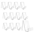 LinamHoz 12pcs Acrylic Book Stands, Clear Acrylic Book Stand with Ledge Clear Acrylic Book Display Easel, for Displaying Picture Albums Books Music Paperbacks on Tabletop, Shelves, Library, Store