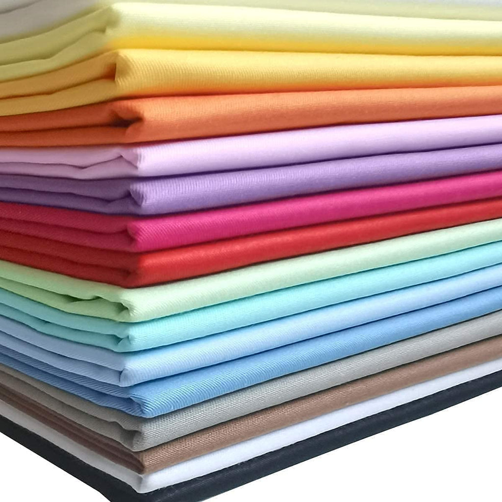 Mililanyo 16pcs Fat Quarters 18 x 22 Inch(46cm x 56cm) Solid Pure Cotton Fabric Quilting Patchwork for Sewing and Crafting Projects
