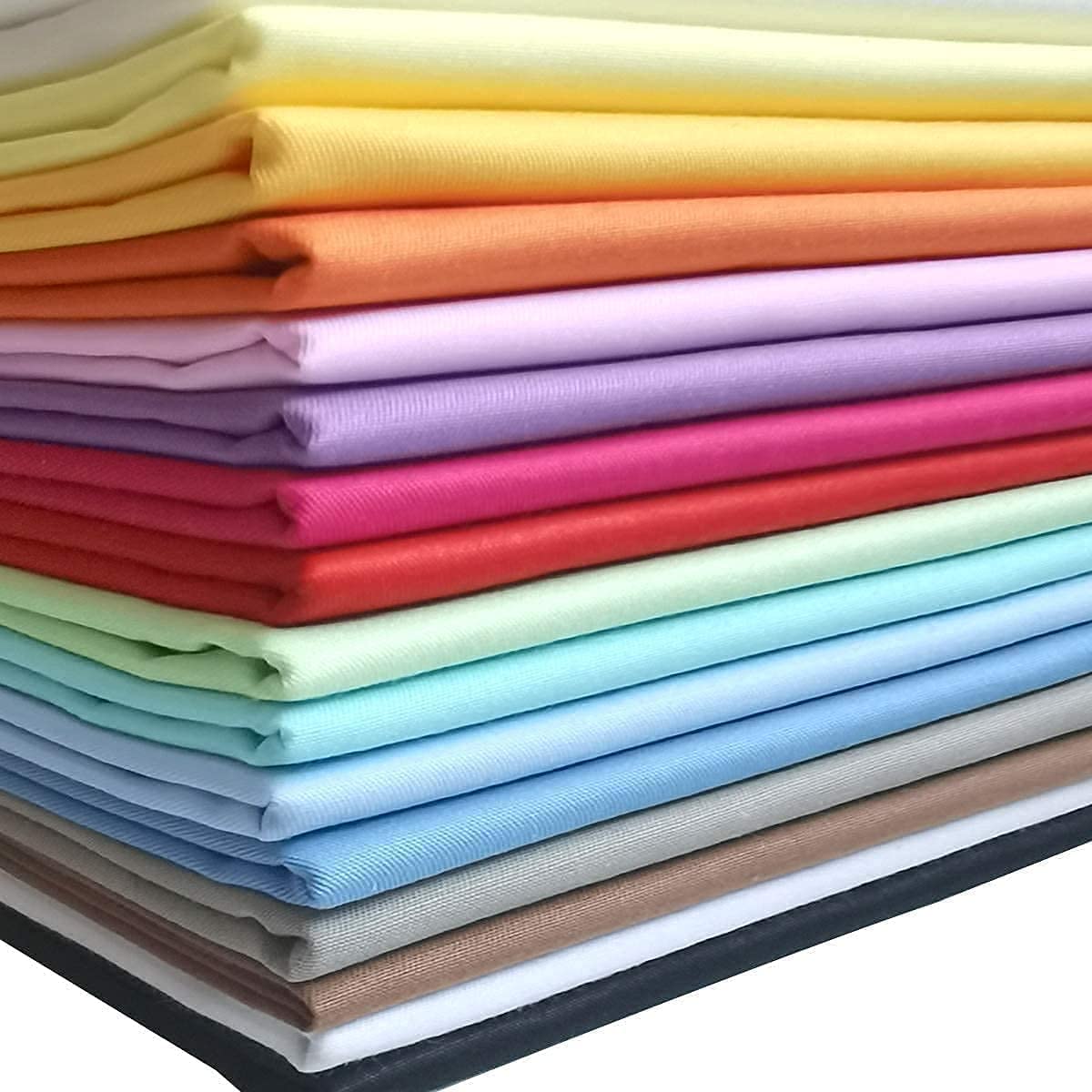 Mililanyo 16pcs Fat Quarters 18 x 22 Inch(46cm x 56cm) Solid Pure Cotton Fabric Quilting Patchwork for Sewing and Crafting Projects