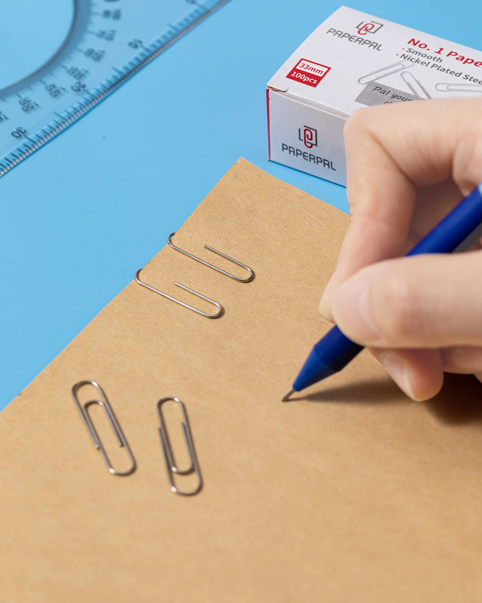 PAPERPAL #1 Smooth Paper Clips, 2000 Medium Paper Clips (20 Boxes of 100 Each), Bulk Paperclips for Office School & Personal Use, Daily DIY, 1-2/7” Silver Paper Clip Standard Size nh33-20